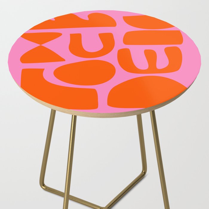 Orange Shapes on Pink Side Table Gallery Image 2