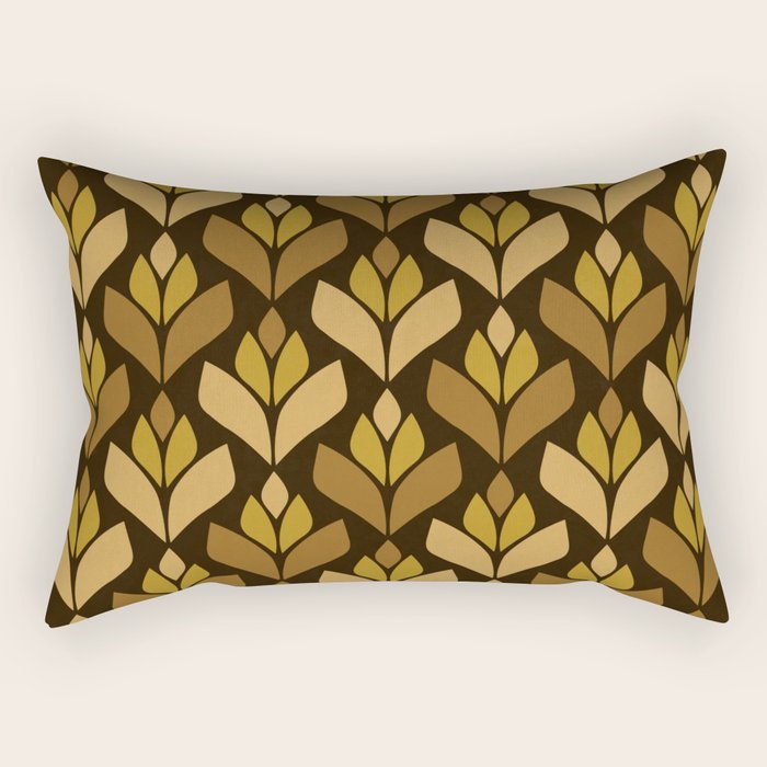 Dark Retro Trefoil Pattern Rectangular Pillow Gallery Image 1
