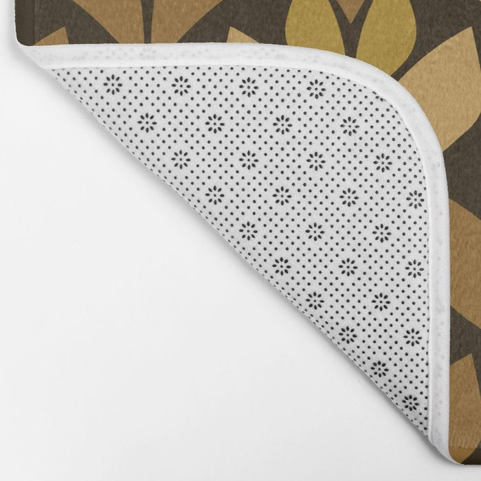 Dark Retro Trefoil Pattern Bath Mat Gallery Image 2