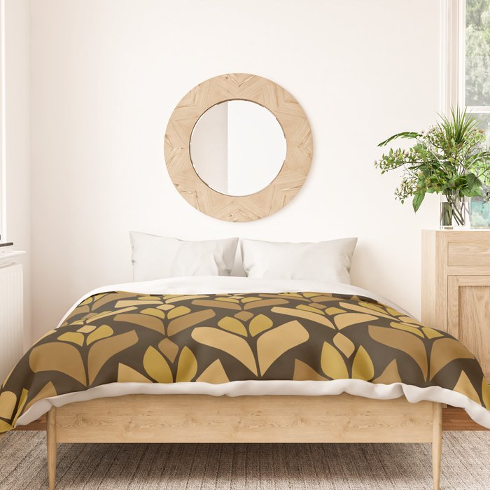 Dark Retro Trefoil Pattern Duvet Cover Gallery Image 3