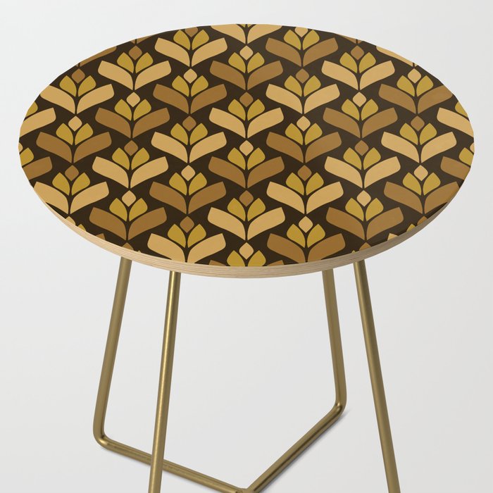 Dark Retro Trefoil Pattern Side Table Gallery Image 2