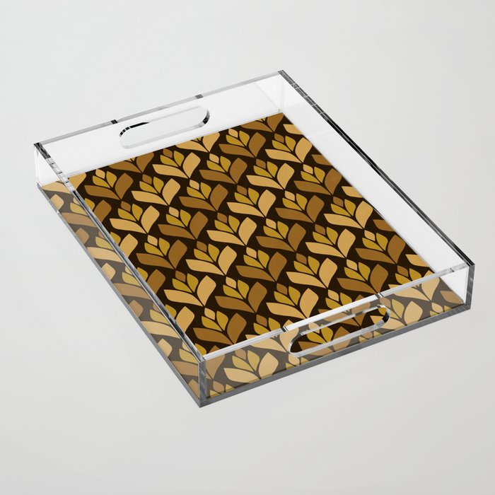 Dark Retro Trefoil Pattern Acrylic Tray Gallery Image 1