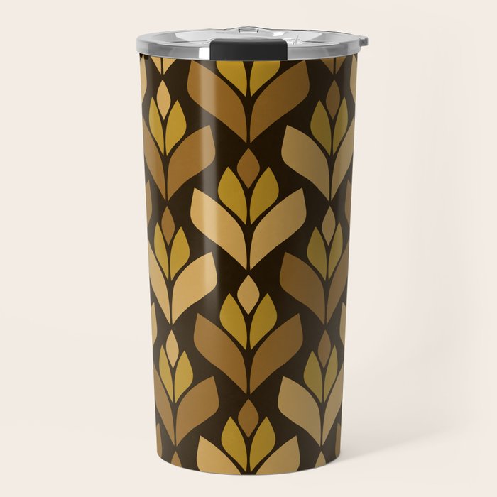 Dark Retro Trefoil Pattern Travel Mug Gallery Image 1