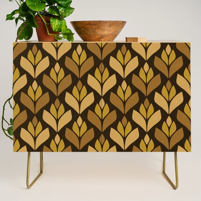 Dark Retro Trefoil Pattern Credenza Gallery Image 1