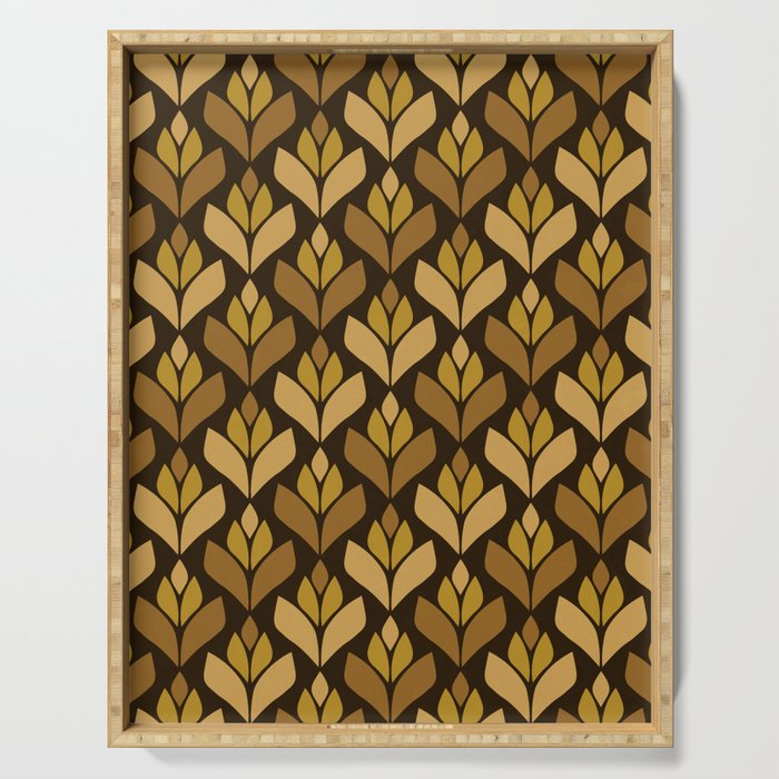 Dark Retro Trefoil Pattern Serving Tray Gallery Image 1