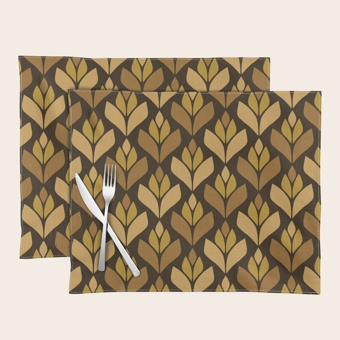 Dark Retro Trefoil Pattern Placemat Gallery Image 1