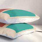 Nelson Blocks II Mid-century Modern Geometric Minimalism in Mid Century Mod Mustard, Olive, Teal, Orange, and Beige Pillow Sham Gallery Image 3