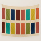 Nelson Blocks II Mid-century Modern Geometric Minimalism in Mid Century Mod Mustard, Olive, Teal, Orange, and Beige Wall Tapestry Gallery Image 4