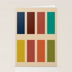 Nelson Blocks II Mid-century Modern Geometric Minimalism in Mid Century Mod Mustard, Olive, Teal, Orange, and Beige Stationery Card Gallery Image 2