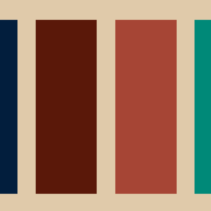 Nelson Blocks II Mid-century Modern Geometric Minimalism in Mid Century Mod Mustard, Olive, Teal, Orange, and Beige Coffee Mug Gallery Image 2