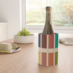 Nelson Blocks II Mid-century Modern Geometric Minimalism in Mid Century Mod Mustard, Olive, Teal, Orange, and Beige Wine Chiller Gallery Image 4