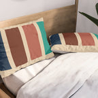Nelson Blocks II Mid-century Modern Geometric Minimalism in Mid Century Mod Mustard, Olive, Teal, Orange, and Beige Pillow Sham Gallery Image 2
