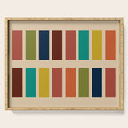 Nelson Blocks II Mid-century Modern Geometric Minimalism in Mid Century Mod Mustard, Olive, Teal, Orange, and Beige Serving Tray Gallery Image 1