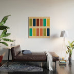 Nelson Blocks II Mid-century Modern Geometric Minimalism in Mid Century Mod Mustard, Olive, Teal, Orange, and Beige Wood Wall Art Gallery Image 2