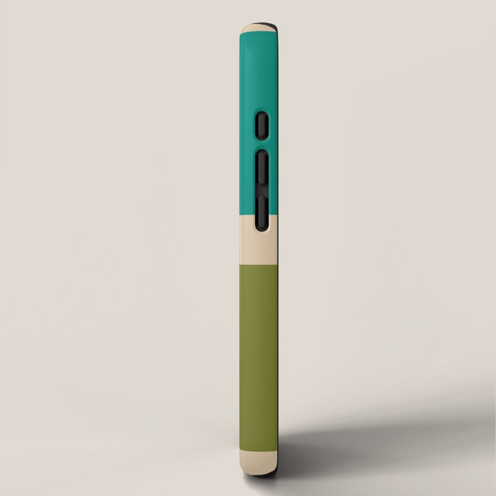Nelson Blocks II Mid-century Modern Geometric Minimalism in Mid Century Mod Mustard, Olive, Teal, Orange, and Beige iPhone Case Gallery Image 2