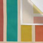 Nelson Blocks II Mid-century Modern Geometric Minimalism in Mid Century Mod Mustard, Olive, Teal, Orange, and Beige Wall Tapestry Gallery Image 3
