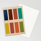 Nelson Blocks II Mid-century Modern Geometric Minimalism in Mid Century Mod Mustard, Olive, Teal, Orange, and Beige Stationery Card Gallery Image 2
