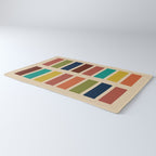 Nelson Blocks II Mid-century Modern Geometric Minimalism in Mid Century Mod Mustard, Olive, Teal, Orange, and Beige Rug Gallery Image 3