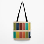 Nelson Blocks II Mid-century Modern Geometric Minimalism in Mid Century Mod Mustard, Olive, Teal, Orange, and Beige Tote Bag Gallery Image 2
