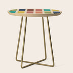 Nelson Blocks II Mid-century Modern Geometric Minimalism in Mid Century Mod Mustard, Olive, Teal, Orange, and Beige Side Table Gallery Image 1
