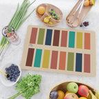 Nelson Blocks II Mid-century Modern Geometric Minimalism in Mid Century Mod Mustard, Olive, Teal, Orange, and Beige Cutting Board Gallery Image 2