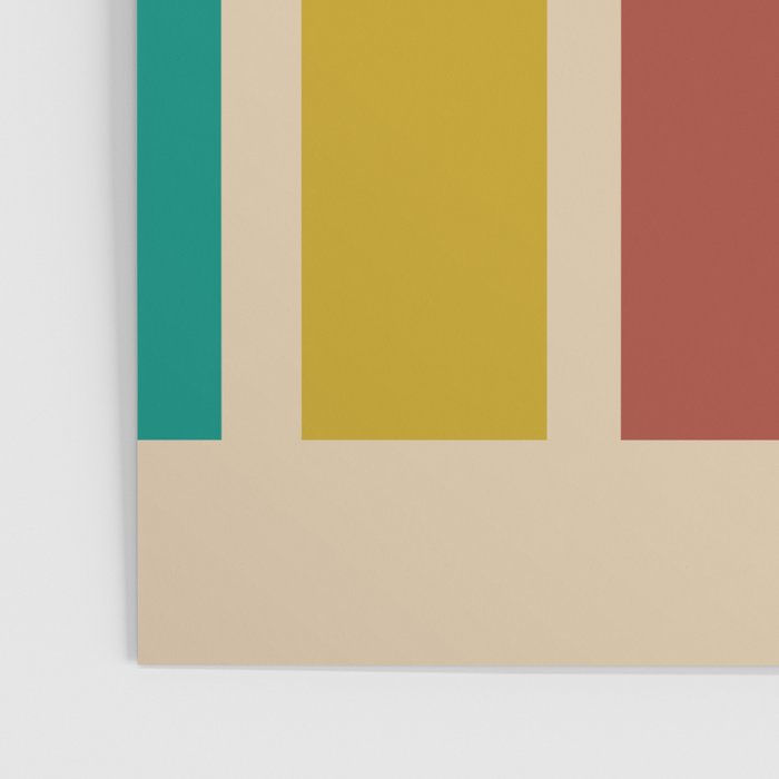 Nelson Blocks II Mid-century Modern Geometric Minimalism in Mid Century Mod Mustard, Olive, Teal, Orange, and Beige Poster Gallery Image 3
