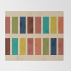 Nelson Blocks II Mid-century Modern Geometric Minimalism in Mid Century Mod Mustard, Olive, Teal, Orange, and Beige Throw Blanket Gallery Image 2