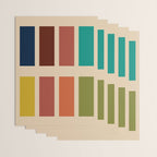 Nelson Blocks II Mid-century Modern Geometric Minimalism in Mid Century Mod Mustard, Olive, Teal, Orange, and Beige Wrapping Paper Gallery Image 3