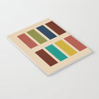 Nelson Blocks II Mid-century Modern Geometric Minimalism in Mid Century Mod Mustard, Olive, Teal, Orange, and Beige Notebook Gallery Image 3