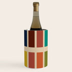 Nelson Blocks II Mid-century Modern Geometric Minimalism in Mid Century Mod Mustard, Olive, Teal, Orange, and Beige Wine Chiller Gallery Image 1