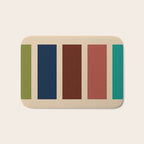 Nelson Blocks II Mid-century Modern Geometric Minimalism in Mid Century Mod Mustard, Olive, Teal, Orange, and Beige Bath Mat Gallery Image 1