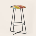 Nelson Blocks II Mid-century Modern Geometric Minimalism in Mid Century Mod Mustard, Olive, Teal, Orange, and Beige Stool Gallery Image 1