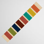 Nelson Blocks II Mid-century Modern Geometric Minimalism in Mid Century Mod Mustard, Olive, Teal, Orange, and Beige Table Runner Gallery Image 3