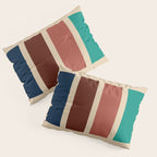 Nelson Blocks II Mid-century Modern Geometric Minimalism in Mid Century Mod Mustard, Olive, Teal, Orange, and Beige Pillow Sham Gallery Image 3