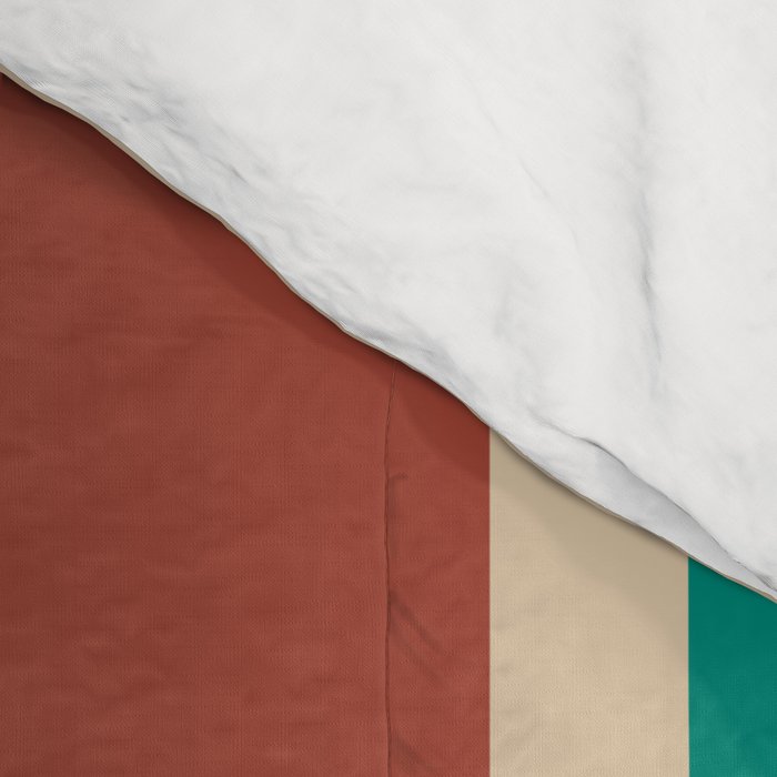 Nelson Blocks II Mid-century Modern Geometric Minimalism in Mid Century Mod Mustard, Olive, Teal, Orange, and Beige Comforter Gallery Image 4