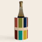 Nelson Blocks II Mid-century Modern Geometric Minimalism in Mid Century Mod Mustard, Olive, Teal, Orange, and Beige Wine Chiller Gallery Image 2