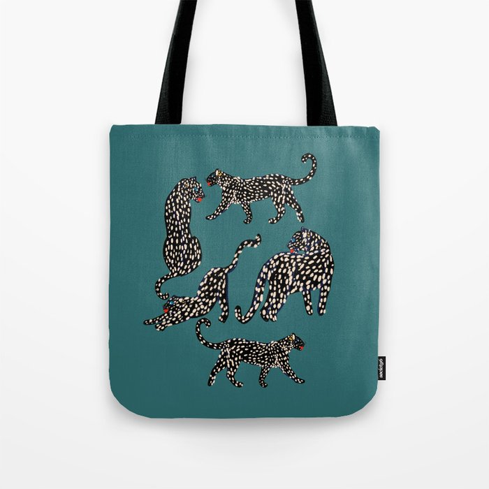 Elegant black leopards  Tote Bag Gallery Image 1