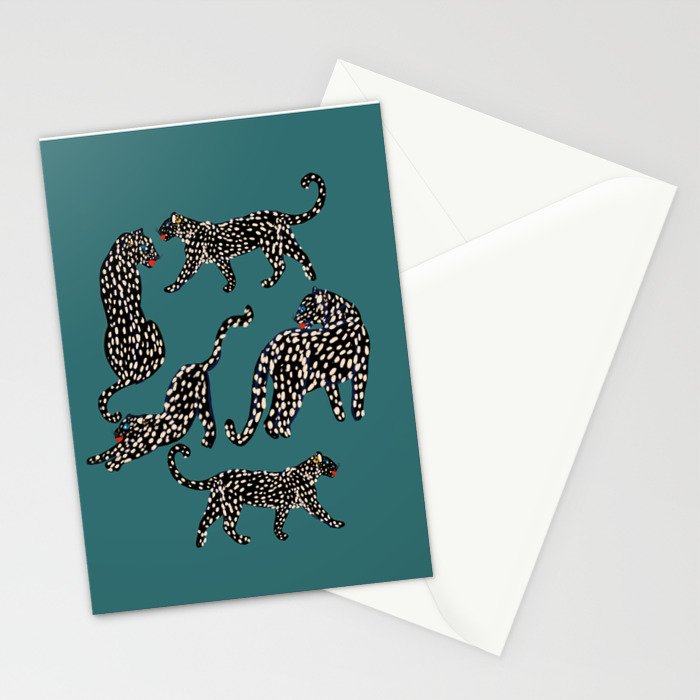 Elegant black leopards  Stationery Card Gallery Image 2