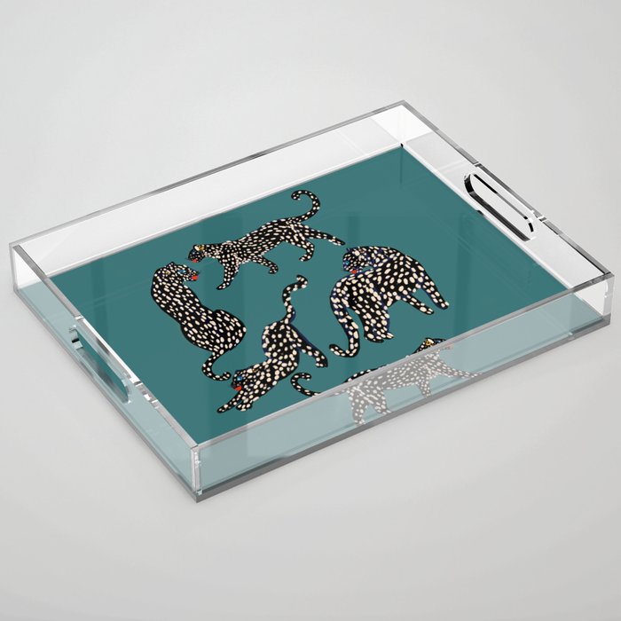 Elegant black leopards  Acrylic Tray Gallery Image 1