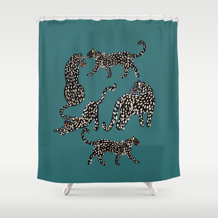 Elegant black leopards  Shower Curtain Gallery Image 1
