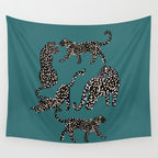 Elegant black leopards  Wall Tapestry Gallery Image 4