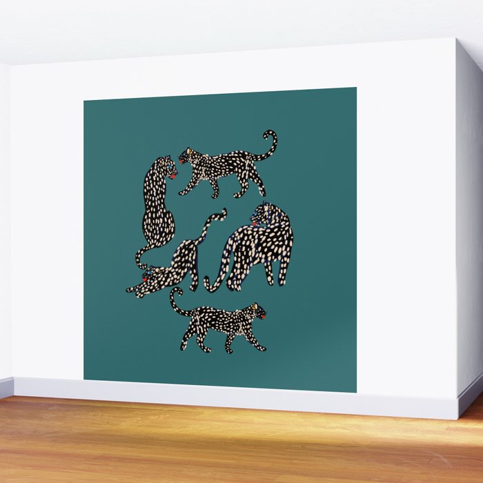 Elegant black leopards  Wall Mural Gallery Image 2