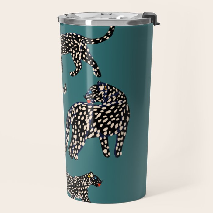 Elegant black leopards  Travel Mug Gallery Image 2