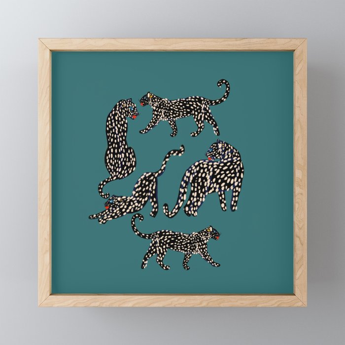 Elegant black leopards  Mini Art Print Gallery Image 1
