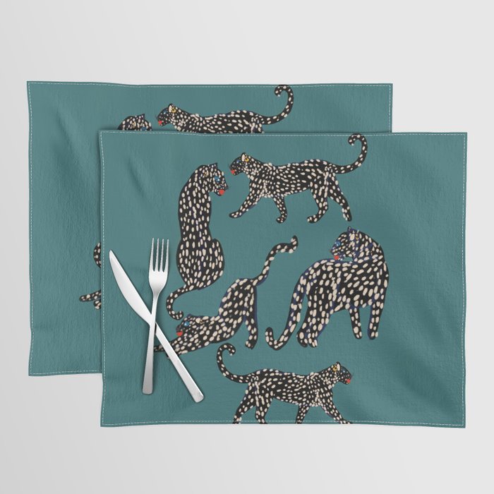 Elegant black leopards  Placemat Gallery Image 1