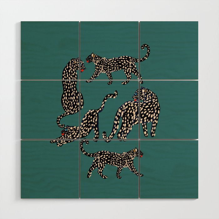 Elegant black leopards  Wood Wall Art Gallery Image 1
