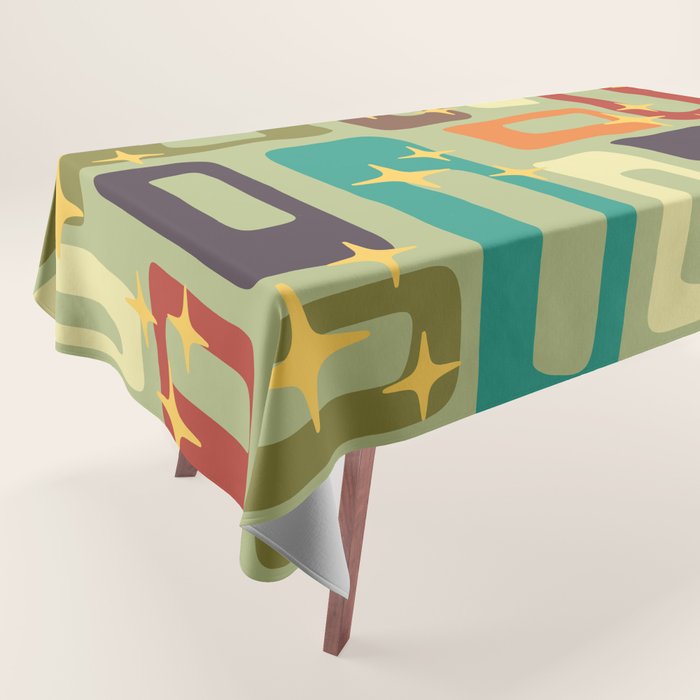 Retro Mid Century Modern Abstract Pattern 225 Tablecloth Gallery Image 1