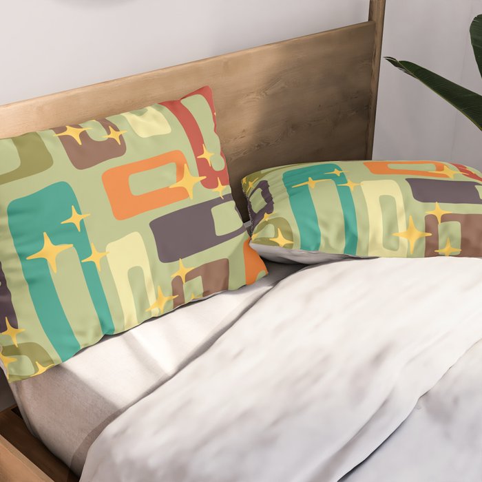 Retro Mid Century Modern Abstract Pattern 225 Pillow Sham Gallery Image 2
