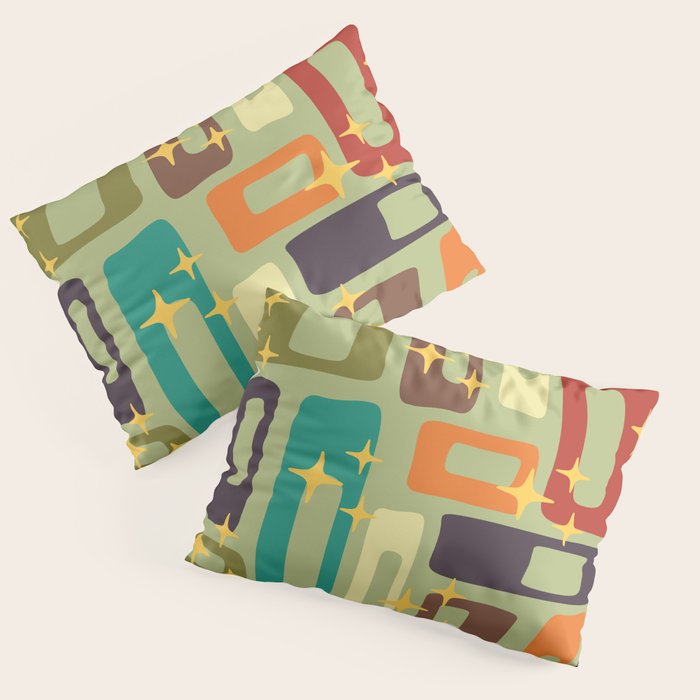 Retro Mid Century Modern Abstract Pattern 225 Pillow Sham Gallery Image 3