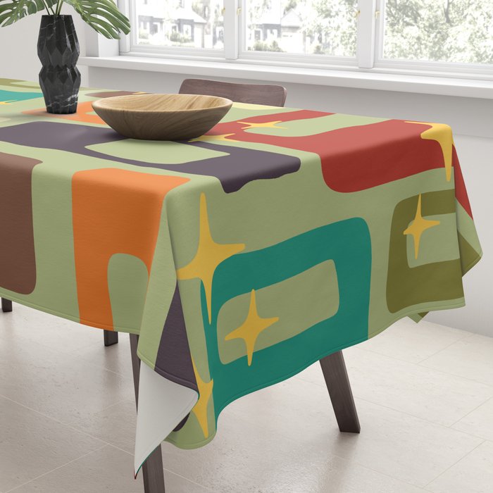 Retro Mid Century Modern Abstract Pattern 225 Tablecloth Gallery Image 3